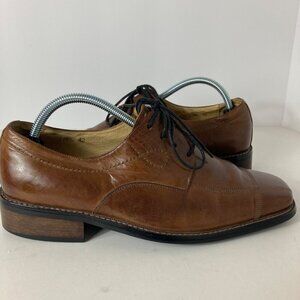 Mens Ravello Brown Leather‎ Handmade Tie Dress Shoe Eu 42 M 8.5